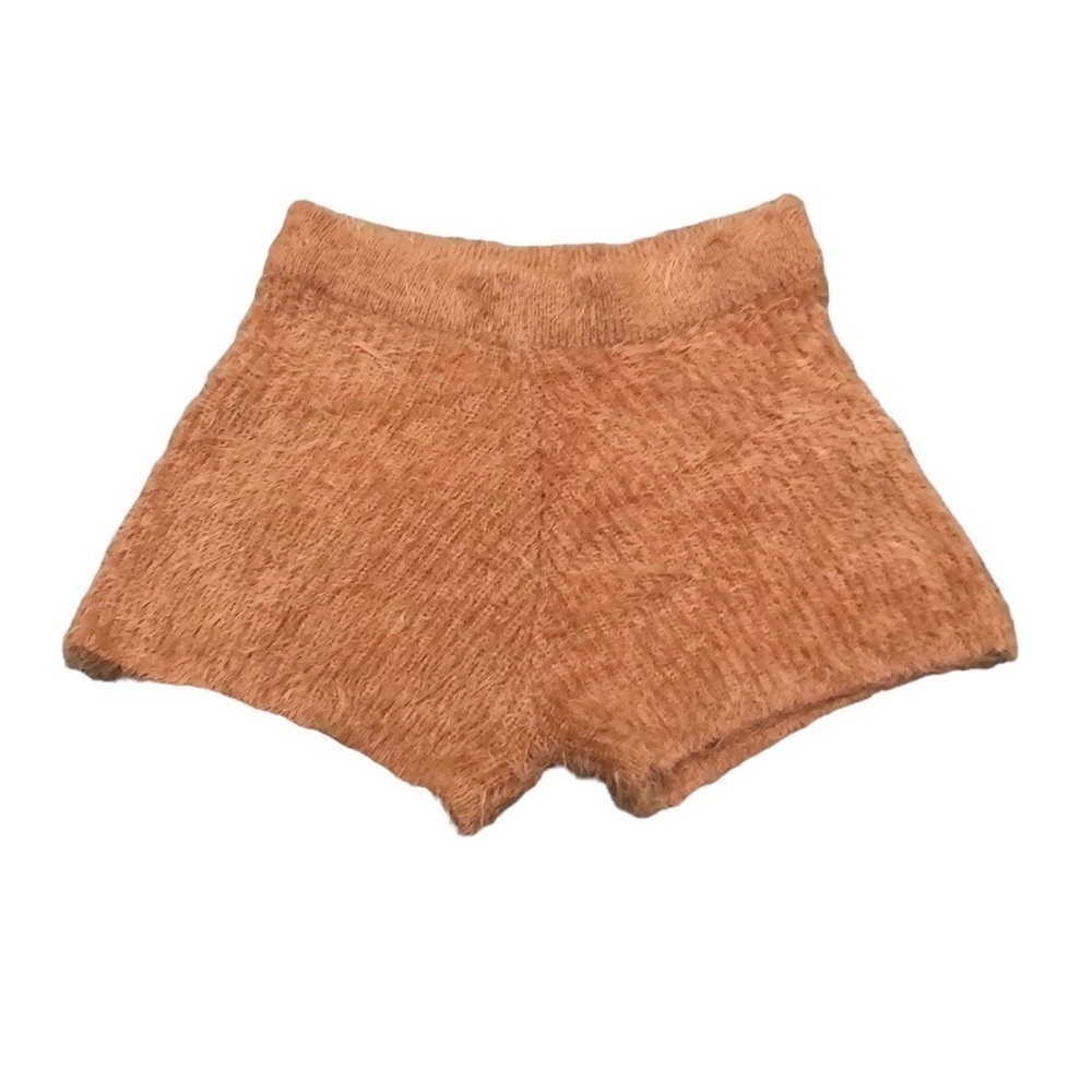 Nasty Gal High Waist Eyelash Shorts Size Medium Orange
